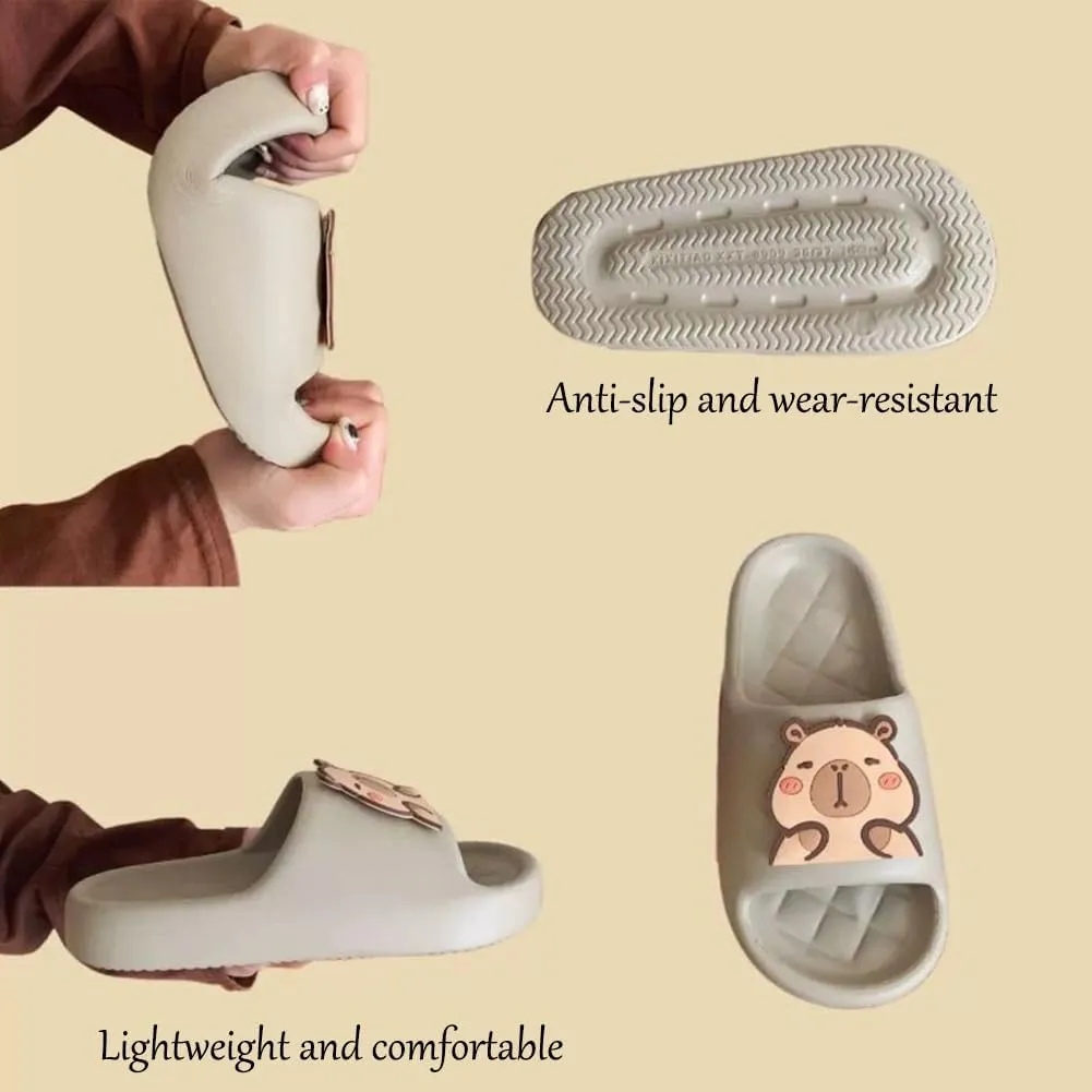 Summer Cute Capybara Women Men Slippers, Soft Non Slip Breathable Animal Funny Slides, Sandal Shower Flip Flops Shoes