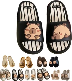 Summer Cute Capybara Women Men Slippers, Soft Non Slip Breathable Animal Funny Slides, Sandal Shower Flip Flops Shoes