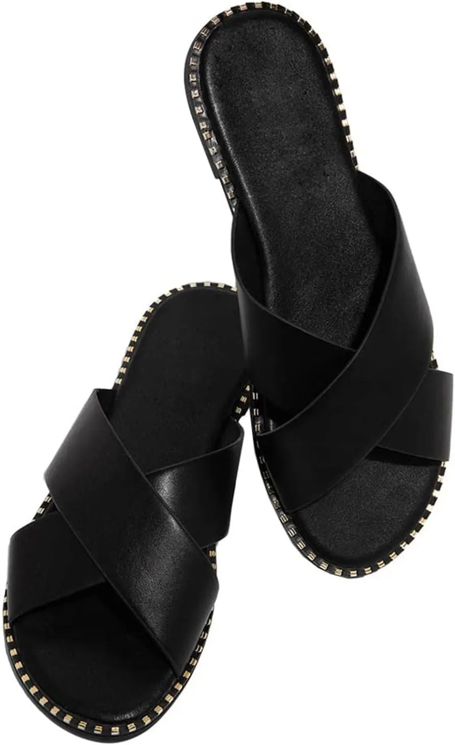 Summer Slippers for Women Trendy Casual Slip On Open Toe Flip Flops Sandals Flat Comfort Beach Sandal