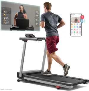 Sunny Health & Fitness Premium Foldable Treadmill for Home, Running or Walking with Auto Incline, Shock Absorption, Digital Display, Optional 20” Running Deck, Free SunnyFit App Bluetooth Connection