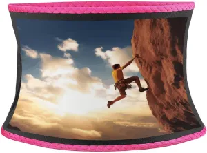 Sweat Waist Trainer Belt, Rock Climbing Sports Print Adjustable & Breathable Ab Belt for Men & Women Ideal for Gym, Jogging, Yoga Pink