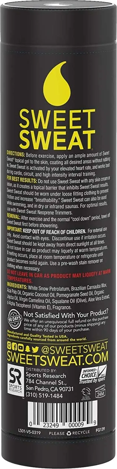 Sweet Sweat Workout Enhancer Roll-On Gel Stick - Makes You Sweat Harder and Faster, Use with Sweet Sweat Waist Trimmer