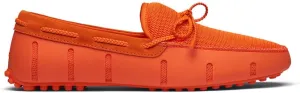 SWIMS Mens Loafers, Braided Lace Lux Driver Shoes for Men, Casual Beach Loafer, Comfortable Summer Shoe, Stylish Lightweight Walking Footwear, Quick Dry Eco Friendly (SWIMS Orange,8.5)