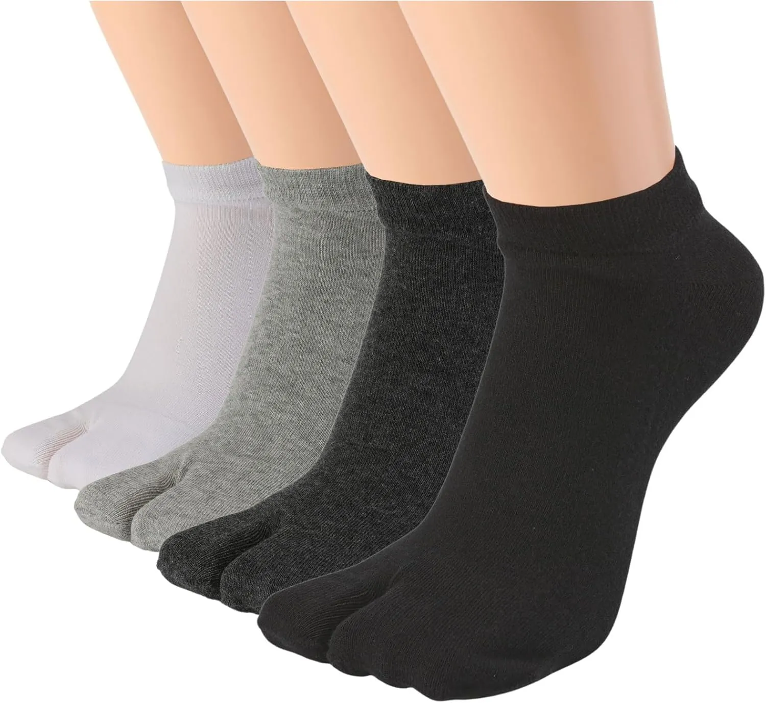Tabi Socks, Split Toe Flip Flop Socks High Crew for Men and Women Cotton Pack of 4