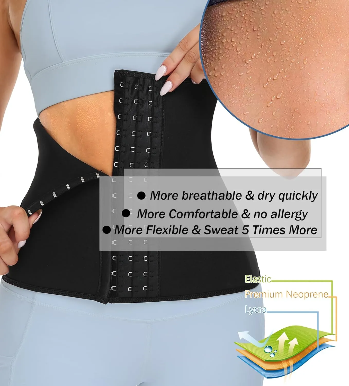 TELALEO Neoprene Waist Trainer for Women Slimming Body Shaper Waist Trimmer Cincher Sweat Belt