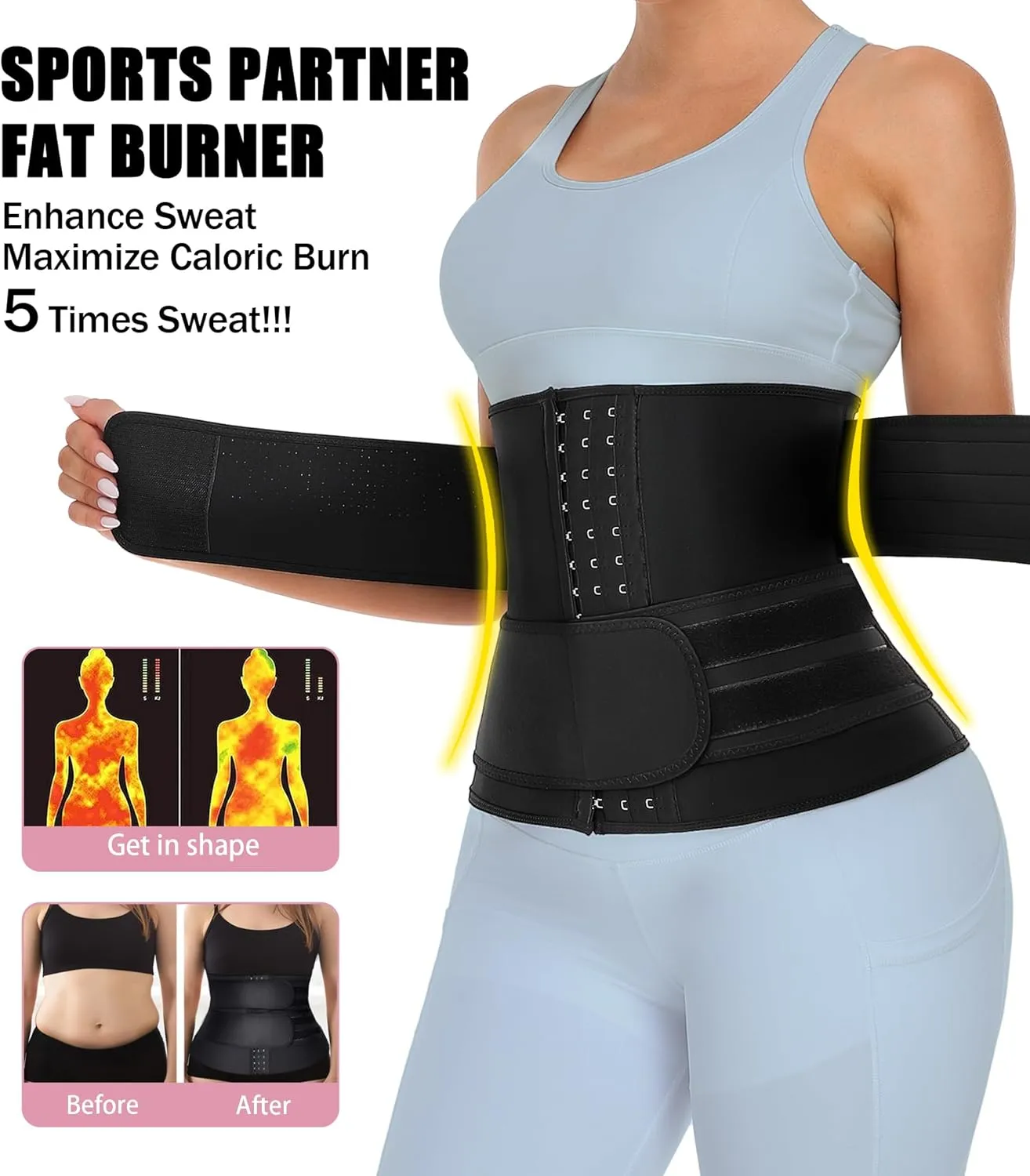 TELALEO Neoprene Waist Trainer for Women Slimming Body Shaper Waist Trimmer Cincher Sweat Belt
