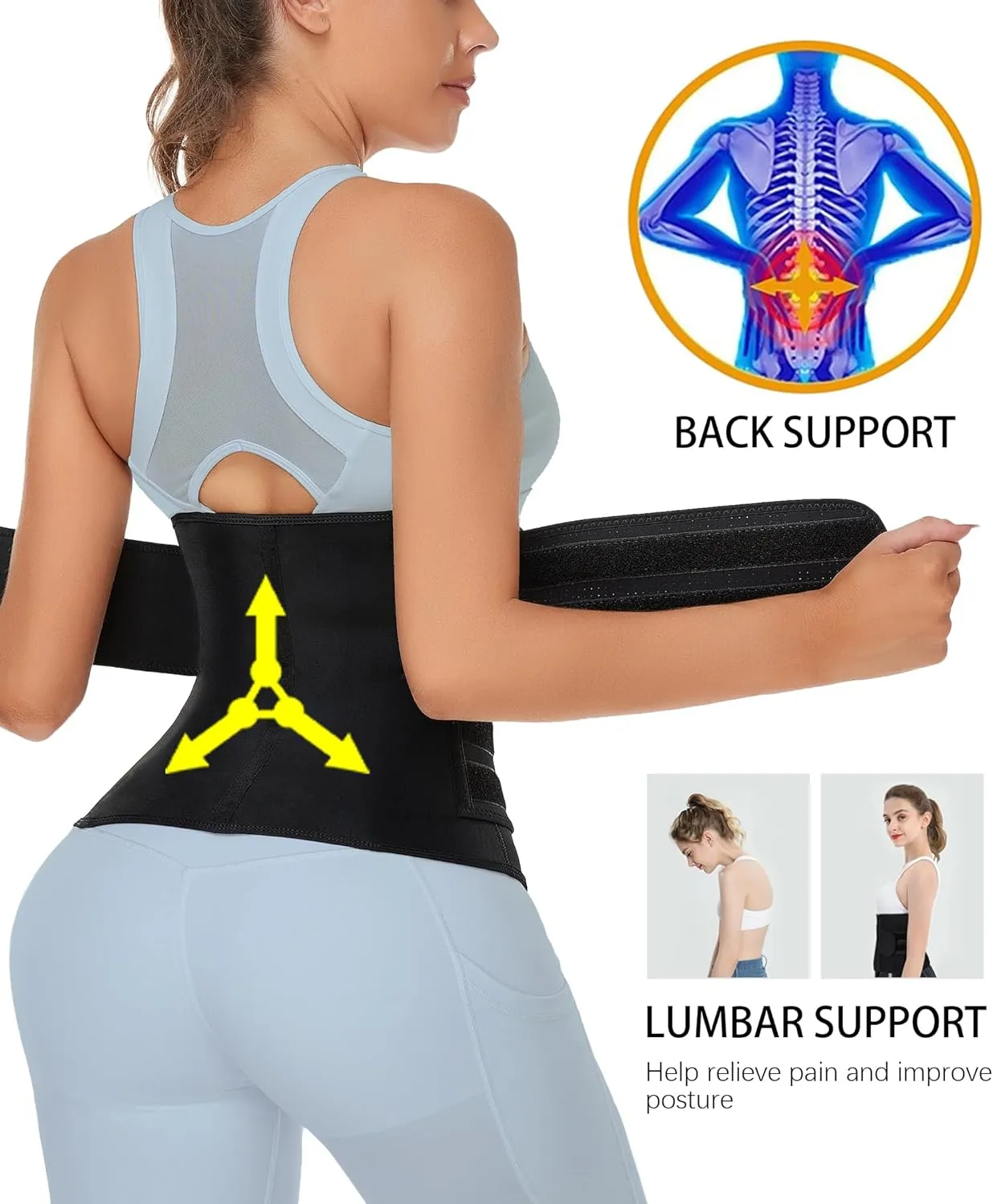 TELALEO Neoprene Waist Trainer for Women Slimming Body Shaper Waist Trimmer Cincher Sweat Belt