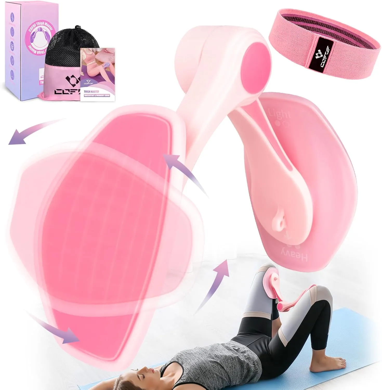 Thigh Master Thigh Exerciser for Women, Enhanced Resistance Hip and Pelvis Trainer, Inner Thigh Exercise Equipment Kegel Exercise Products for Women Home Gym(Sakura)