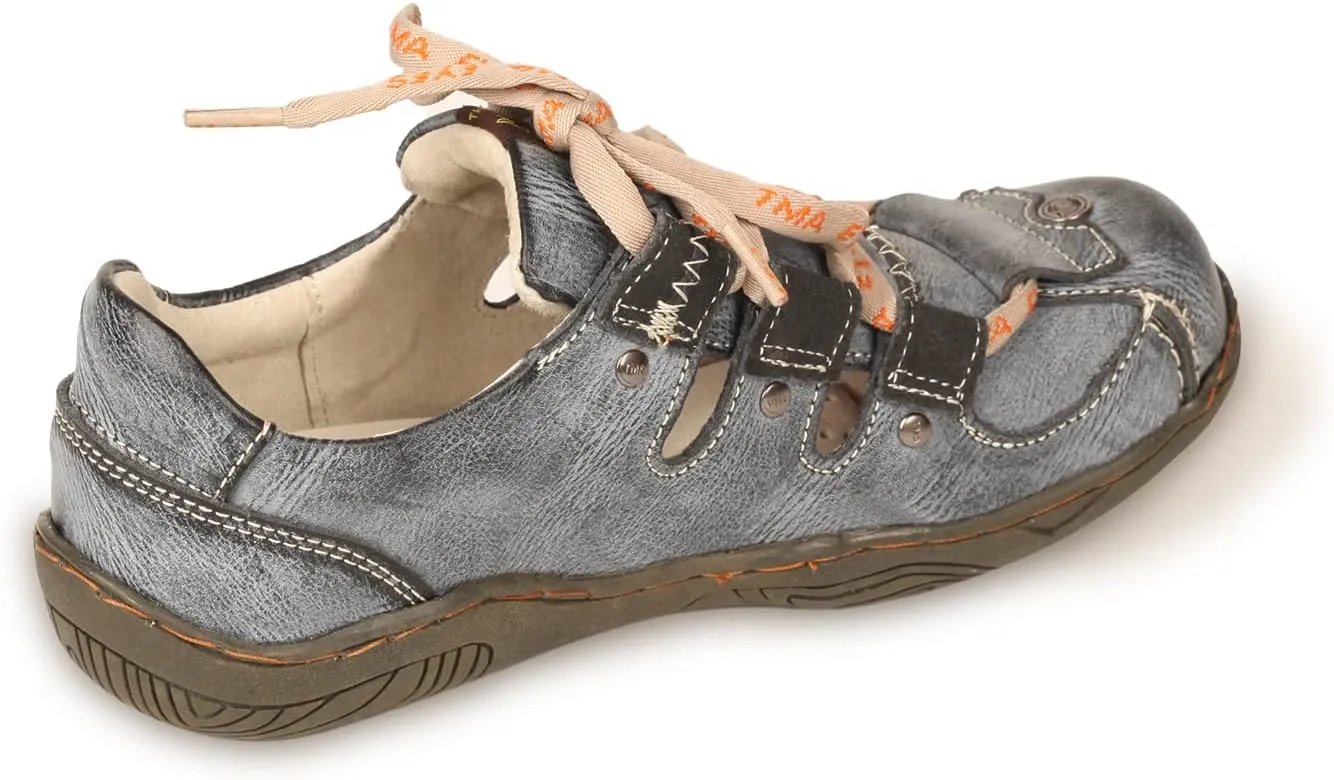 TMA EYES Women's Patchwork Leather Walking Sandal Shoes