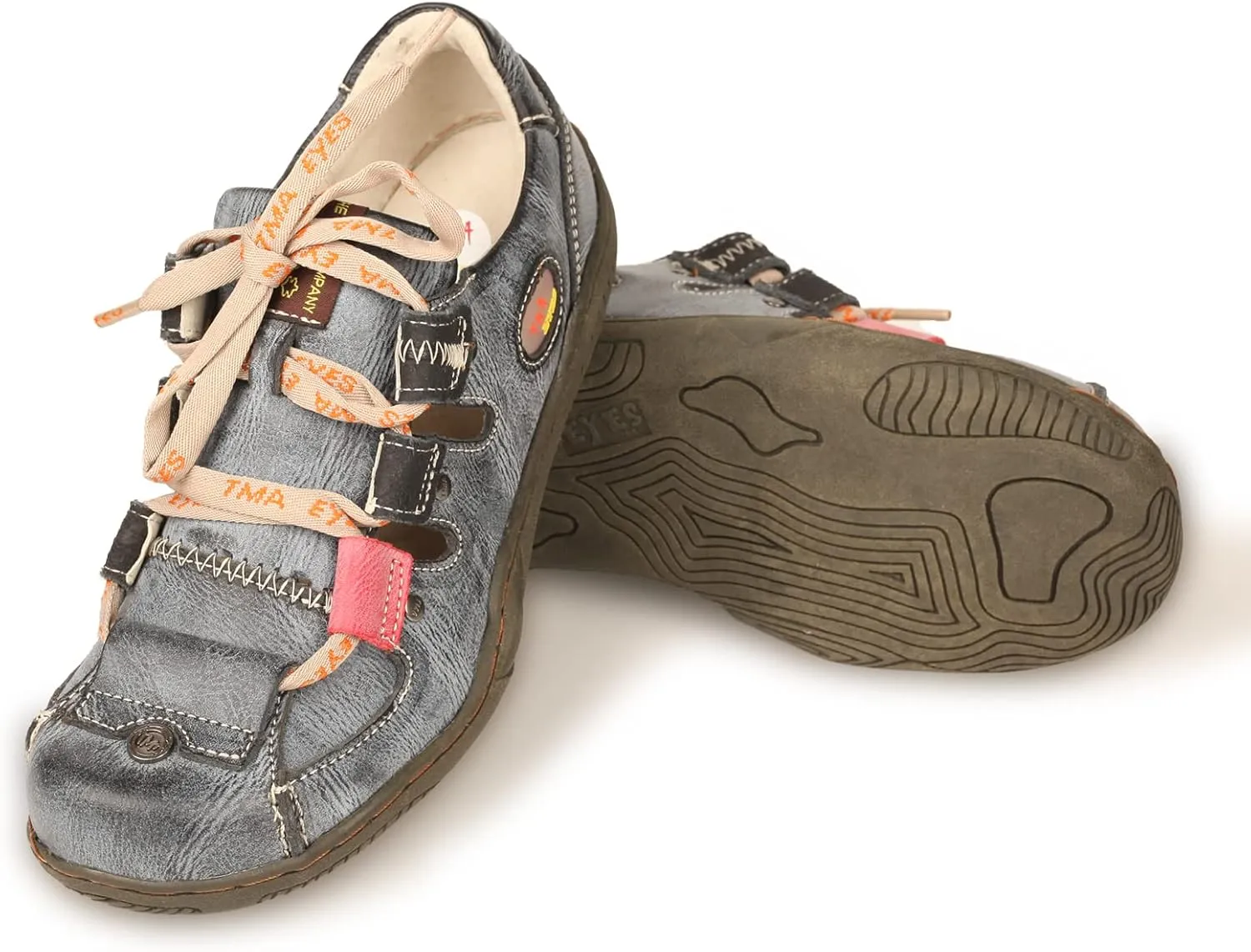 TMA EYES Women's Patchwork Leather Walking Sandal Shoes