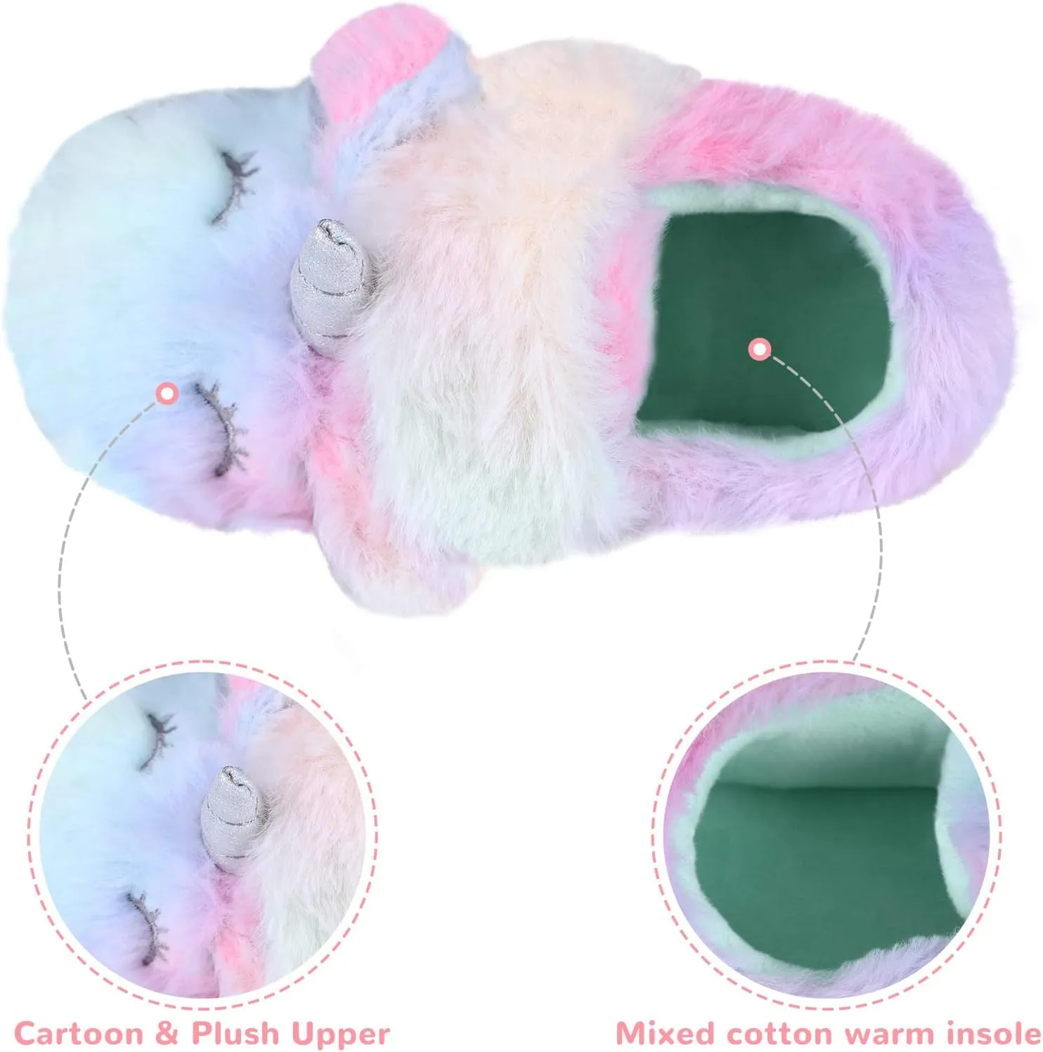 Toddler Baby Boys Girls House Slipper Cute Dinosaur Unicorn Cartoon Soft Anti-Slip Winter Shoes (Toddler/Little Kid)