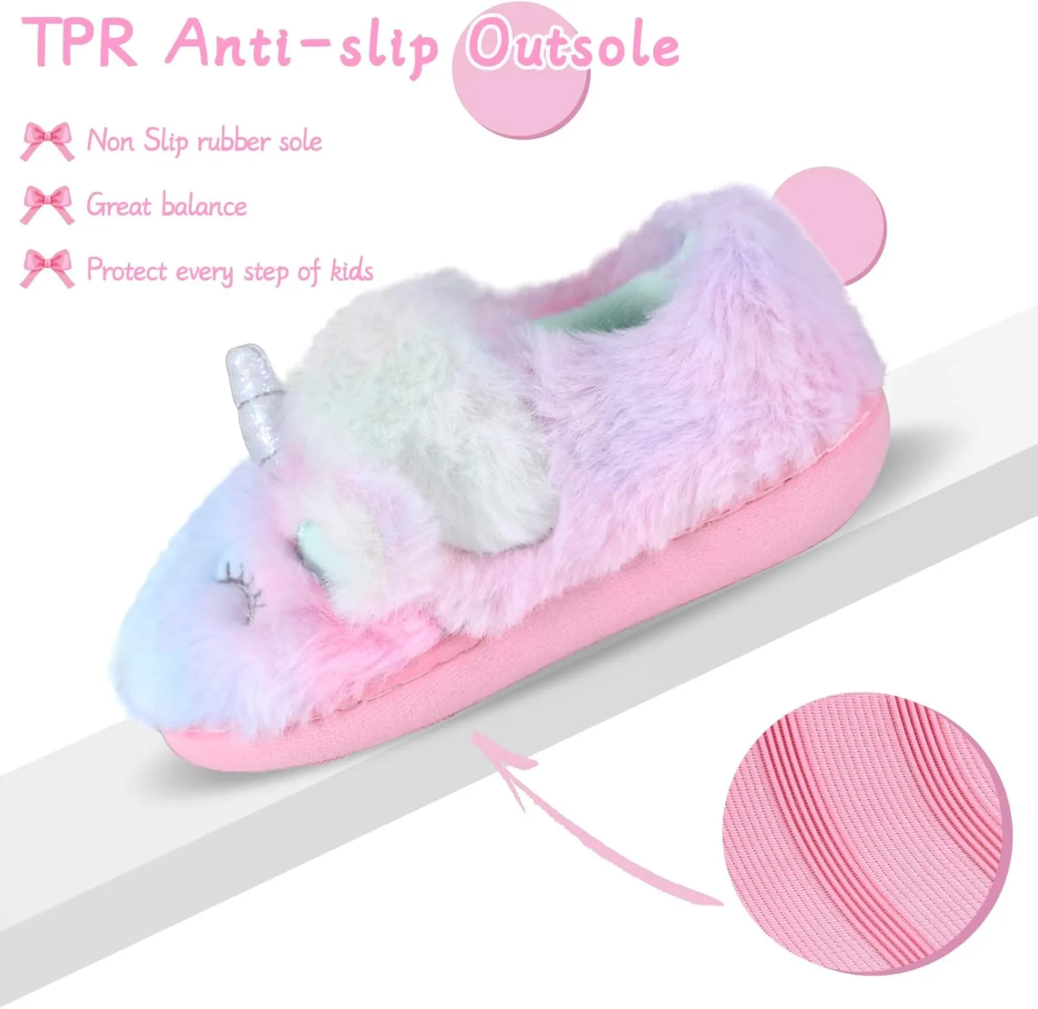Toddler Baby Boys Girls House Slipper Cute Dinosaur Unicorn Cartoon Soft Anti-Slip Winter Shoes (Toddler/Little Kid)