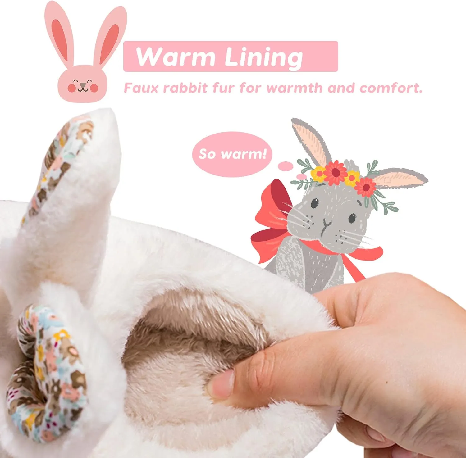 Toddler Bunny Slippers for Girls & Boys, Grey, Unisex, Children's, SLIPPER, Plush, Fur Lining, Anti-Slip, Indoor/Outdoor