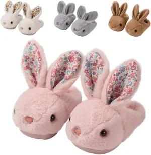 Toddler Bunny Slippers for Girls & Boys, Grey, Unisex, Children's, SLIPPER, Plush, Fur Lining, Anti-Slip, Indoor/Outdoor