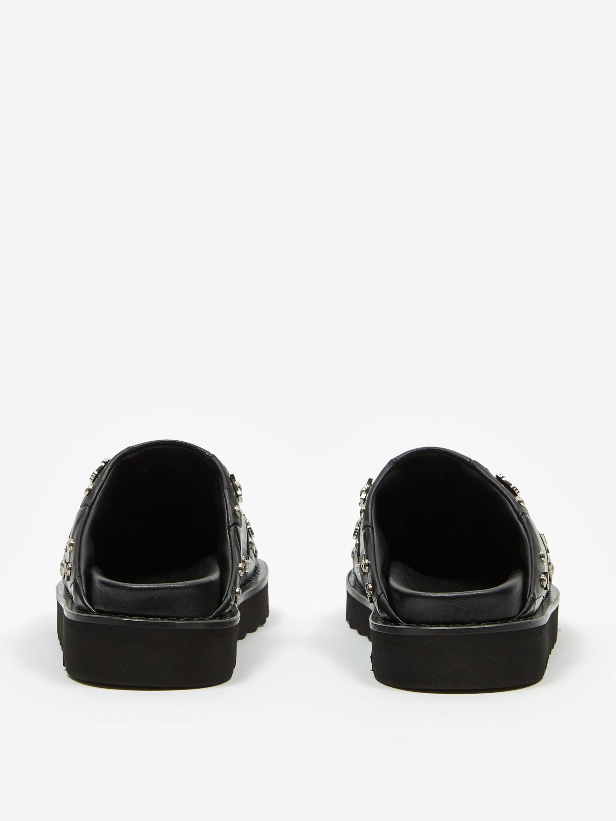 Toga Pulla Checkerboard Leather Mule - Black
