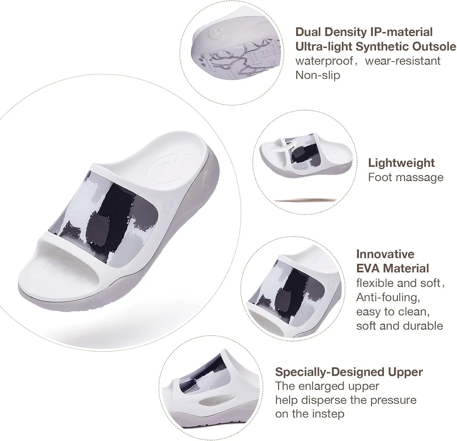 UIN Women's Slides Sandals Beach Summer Casual Art Painted Travel Anti-Slip Comfort Lightweight Fashion Slippers Ibiza