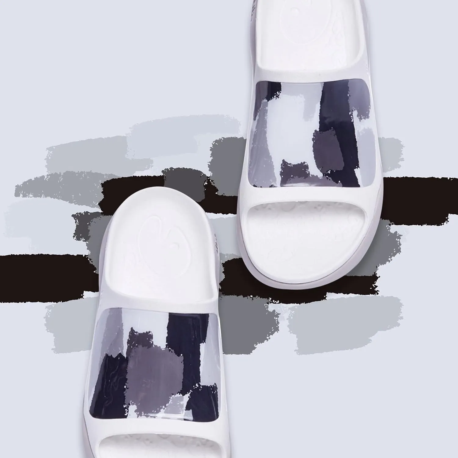 UIN Women's Slides Sandals Beach Summer Casual Art Painted Travel Anti-Slip Comfort Lightweight Fashion Slippers Ibiza