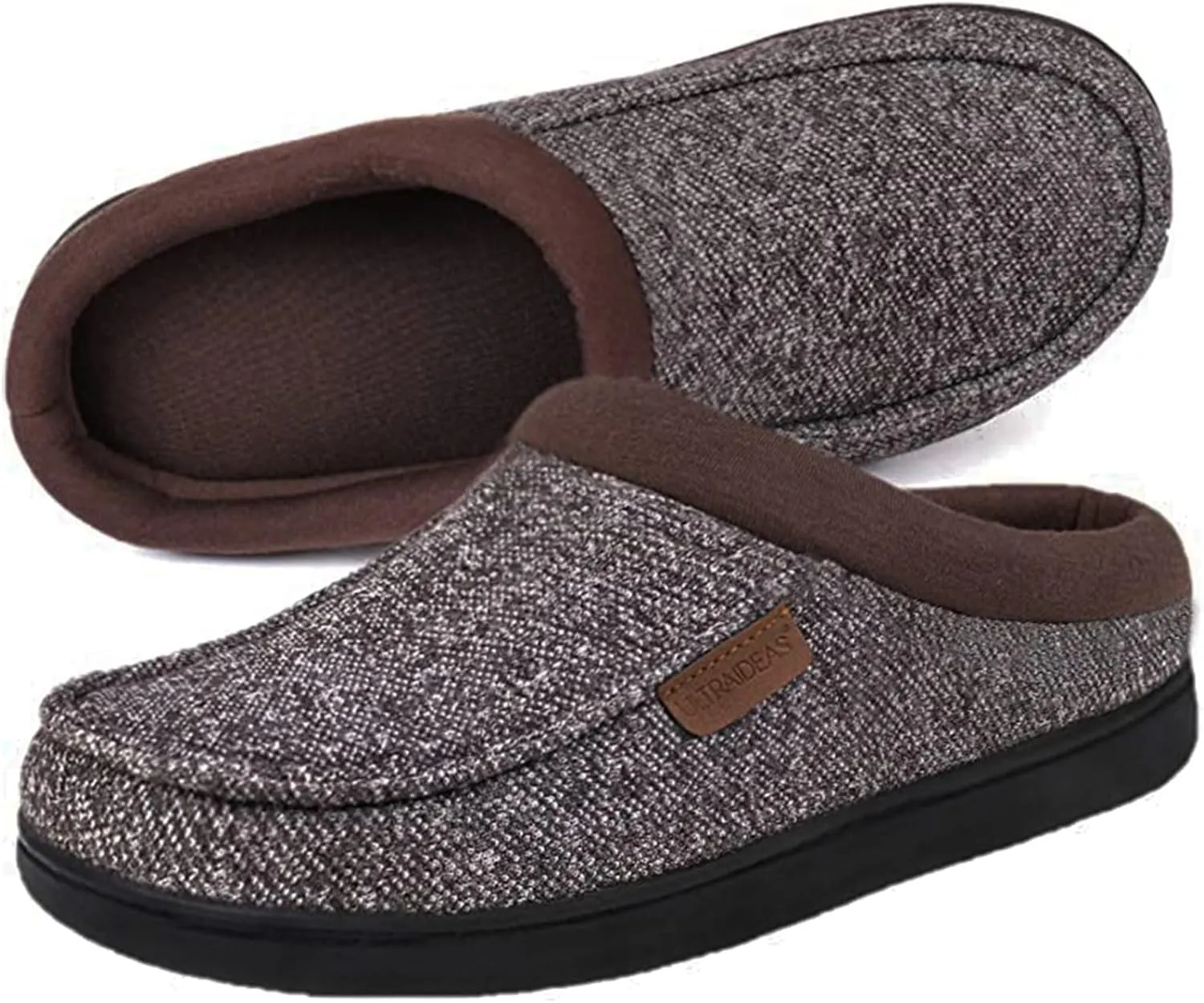 ULTRAIDEAS Men's Nealon Moccasin Clog Slipper, Slip on Indoor/Outdoor House Shoes