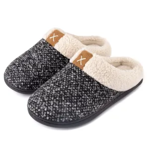 ULTRAIDEAS Women's Indoor Bedroom Slipper with Memory Foam, Gift for Women, Wool-Like House Shoe with Anti-Skid Rubber Sole f.