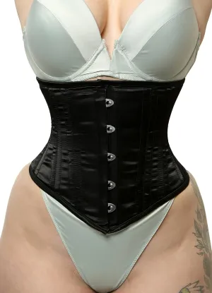 Underbust Waist Trainer Double Steel Boned Women's Satin Heavy Duty Corset
