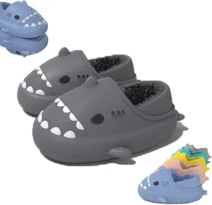 Unisex Winter Cloud Shark Slippers Adults Cartoon Fuzzy Slippers Slip On Non Slip Soft Comfy Home Cotton Slides Indoor & Outdoor