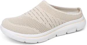 Unsiex Soft Sole Mules Summer Breathable Mesh Hollow Out Closed Toe Open Back Wedge Sandals Lightweight Comfortable Non-Slip Rubber Soles Walking Shoes