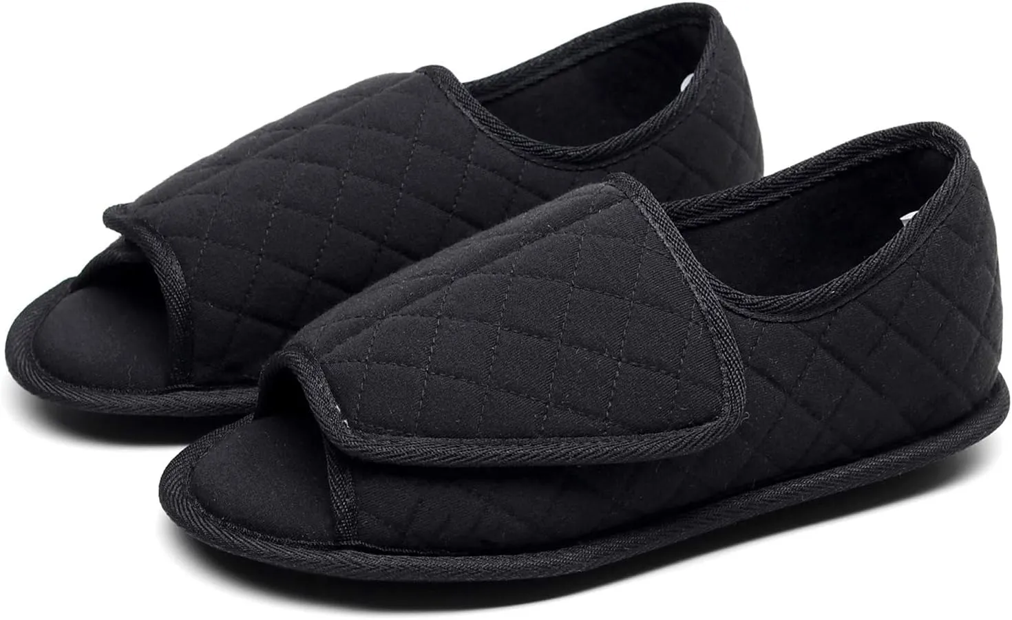 Urbancolor Women Adjustable Indoor Slippers Memory Foam House Shoes Open Toe Diabetic Slipper Arthritis Edema Extra Wide Shoes