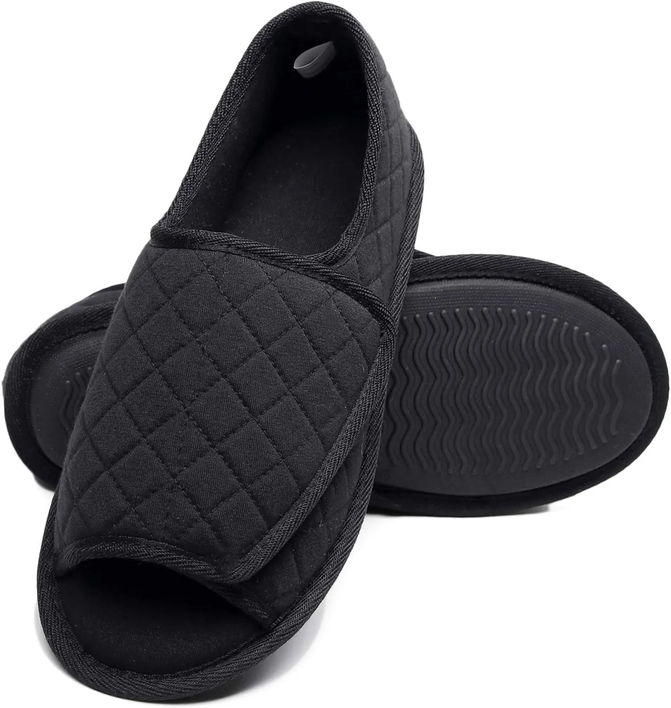 Urbancolor Women Adjustable Indoor Slippers Memory Foam House Shoes Open Toe Diabetic Slipper Arthritis Edema Extra Wide Shoes