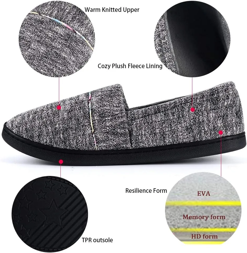 Urbancolor Women Washable Closed Back Indoor Slippers Anti-Slip House Slipper Breathable Home Shoes