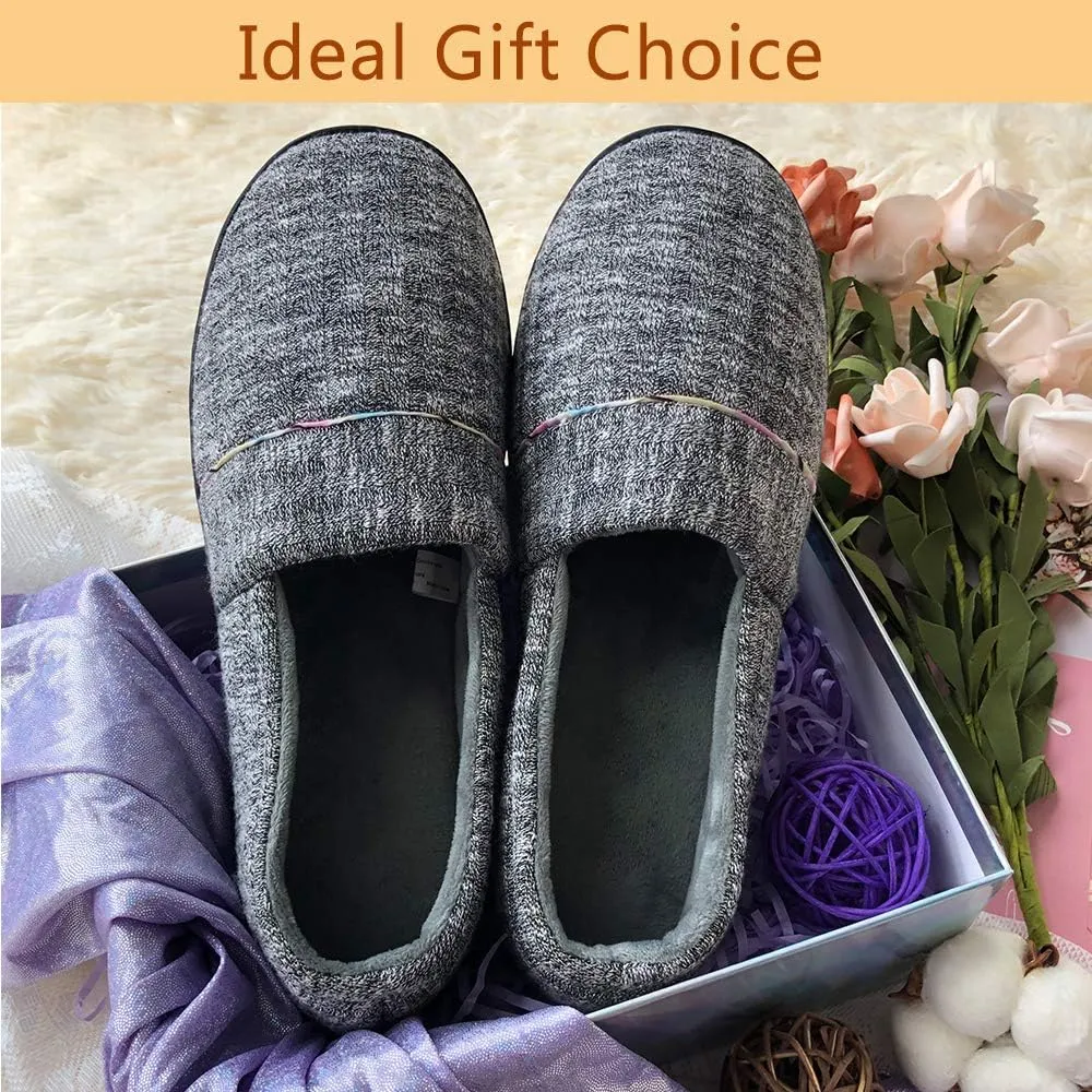 Urbancolor Women Washable Closed Back Indoor Slippers Anti-Slip House Slipper Breathable Home Shoes