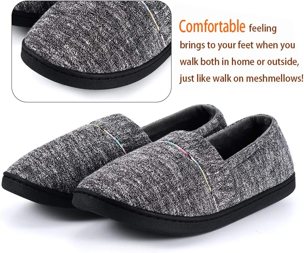 Urbancolor Women Washable Closed Back Indoor Slippers Anti-Slip House Slipper Breathable Home Shoes