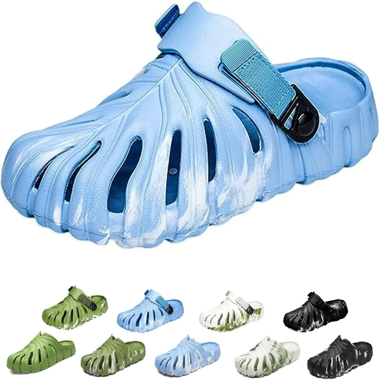 Variegated Monstera Shoes for Women and Men, Monstera Leaf Pattern Slippers Summer, Anti-Slip Soft Plant Print Slides