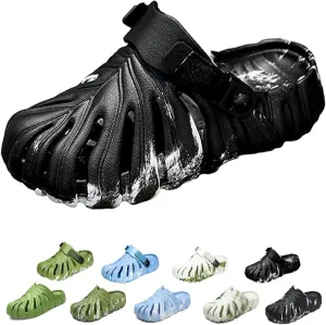 Variegated Monstera Shoes for Women and Men, Monstera Leaf Pattern Slippers Summer, Anti-Slip Soft Plant Print Slides