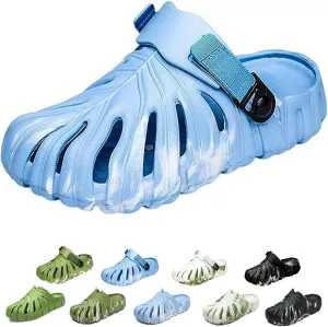 Variegated Monstera Shoes for Women and Men, Monstera Leaf Pattern Slippers Summer, Anti-Slip Soft Plant Print Slides