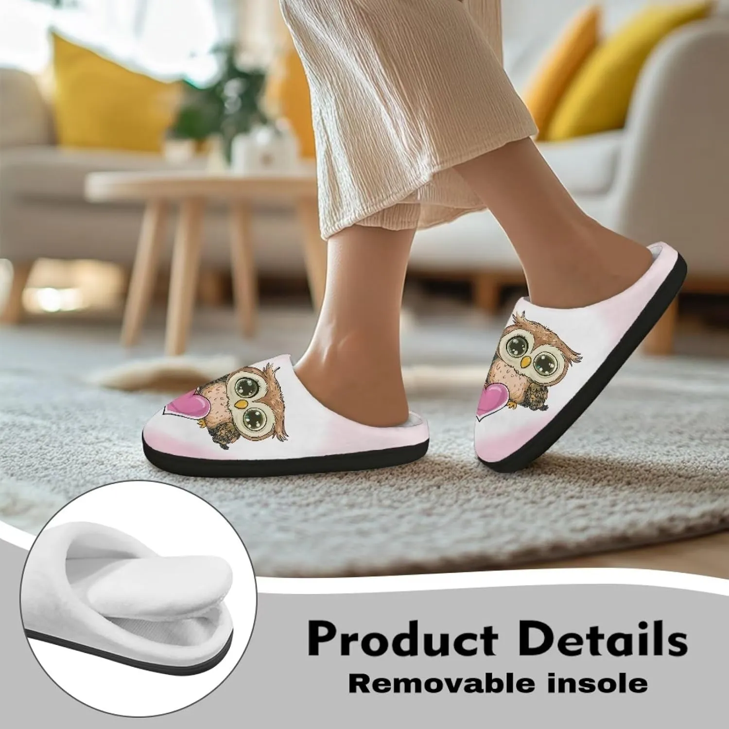Veniyate House Slippers for Women Size 5.5-12 Anti-slip Winter Warm Sandals