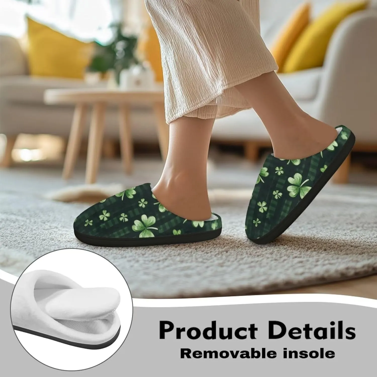 Veniyate House Slippers for Women Size 5.5-12 Anti-slip Winter Warm Sandals