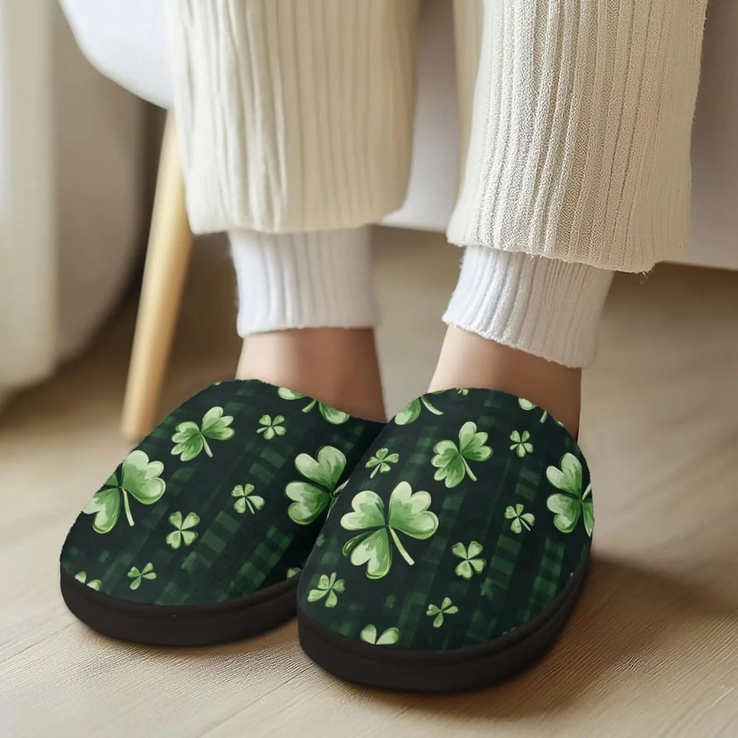 Veniyate House Slippers for Women Size 5.5-12 Anti-slip Winter Warm Sandals