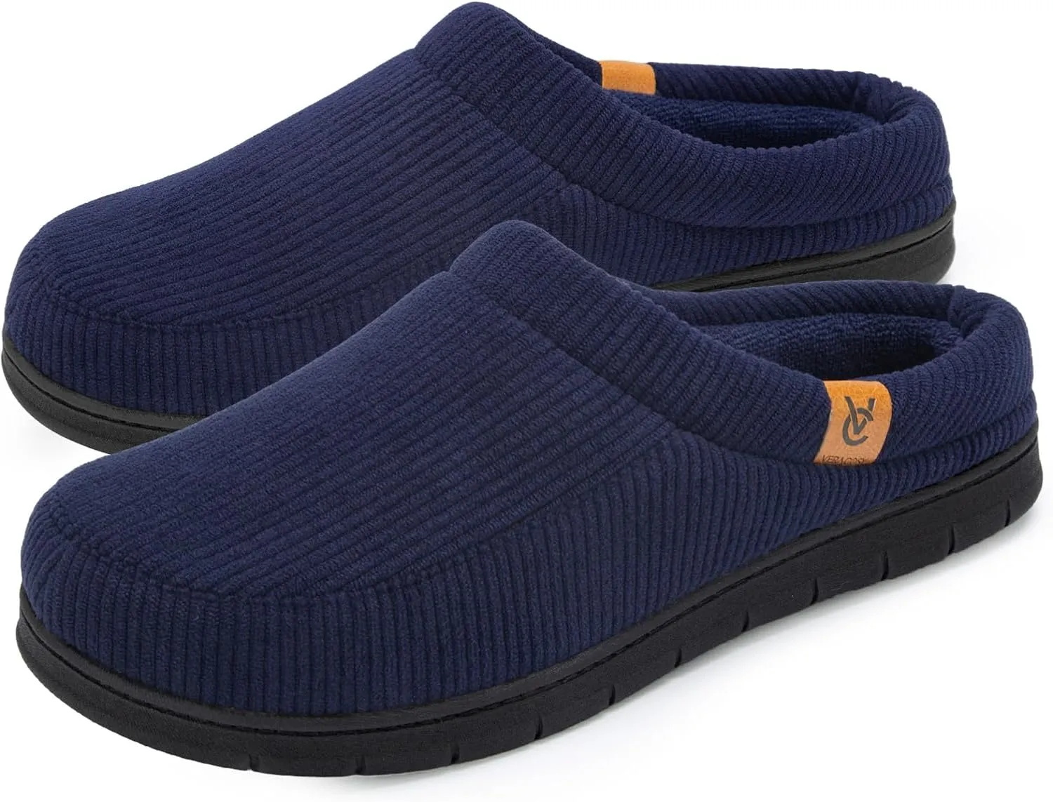 VeraCosy Men's Moccasin Slippers Comfy Soft Durable Slip-on Indoor Memory Foam House Shoes