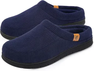 VeraCosy Men's Moccasin Slippers Comfy Soft Durable Slip-on Indoor Memory Foam House Shoes