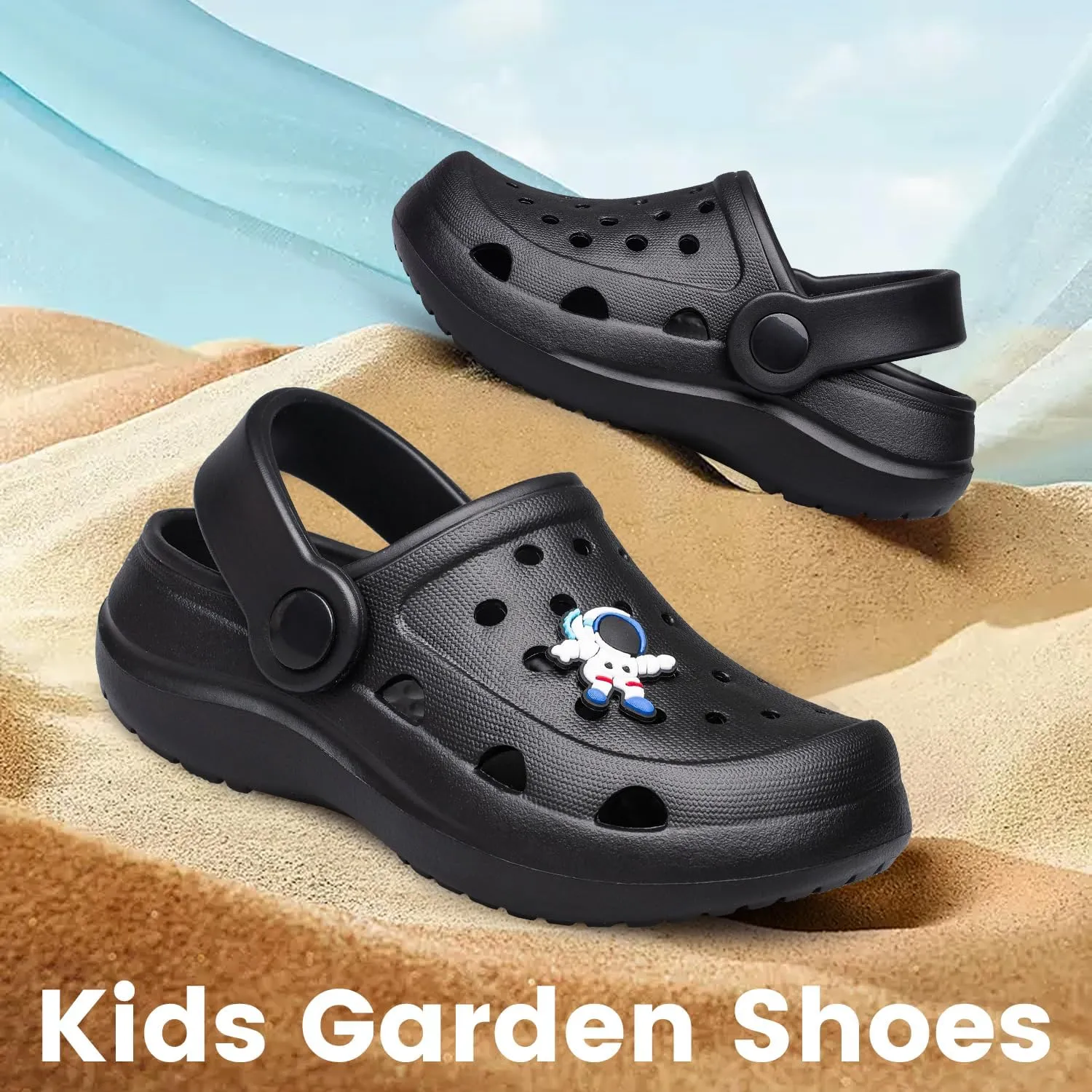 vibdiv Boys Girls Clogs Kids Garden Shoes Unisex Child Cartoon Slides Sandals Beach Slipper Indoor Outdoor(Toddler/Little Kids/Big Kids)