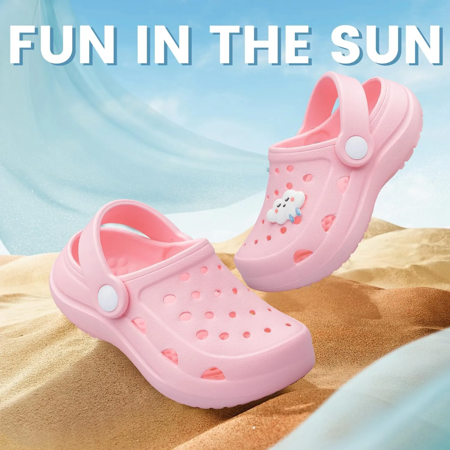 vibdiv Boys Girls Clogs Kids Garden Shoes Unisex Child Cartoon Slides Sandals Beach Slipper Indoor Outdoor(Toddler/Little Kids/Big Kids)
