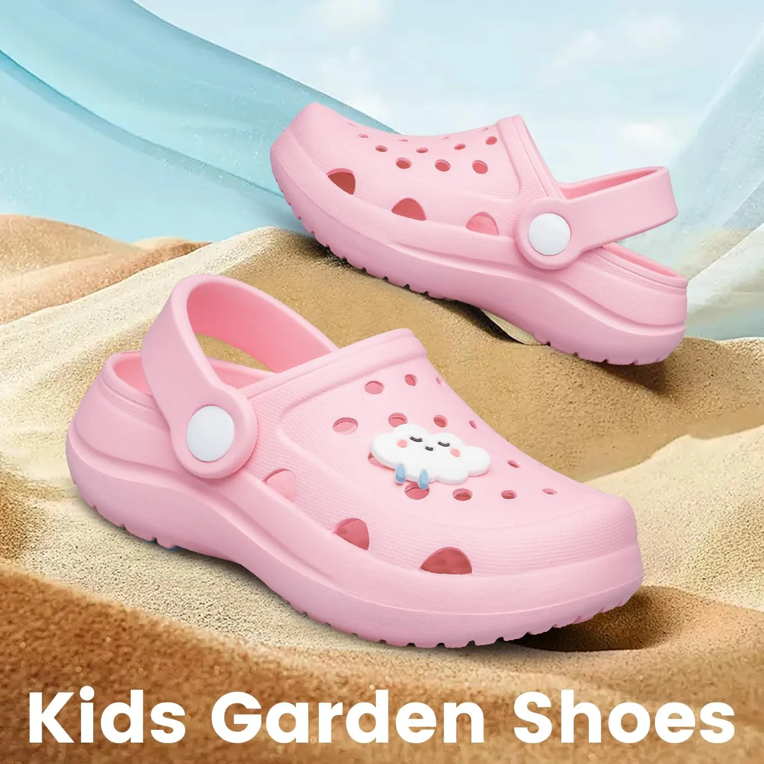 vibdiv Boys Girls Clogs Kids Garden Shoes Unisex Child Cartoon Slides Sandals Beach Slipper Indoor Outdoor(Toddler/Little Kids/Big Kids)
