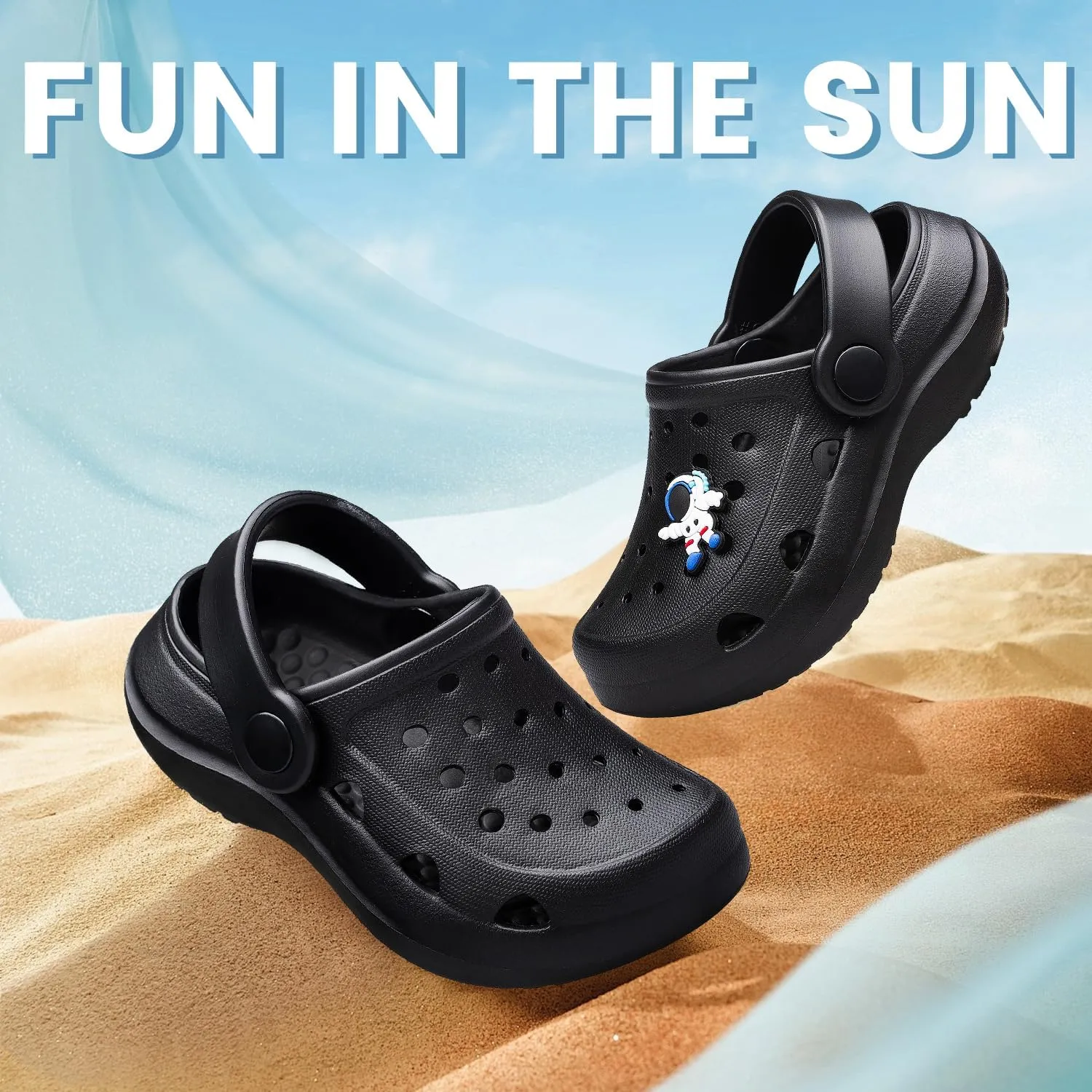 vibdiv Boys Girls Clogs Kids Garden Shoes Unisex Child Cartoon Slides Sandals Beach Slipper Indoor Outdoor(Toddler/Little Kids/Big Kids)