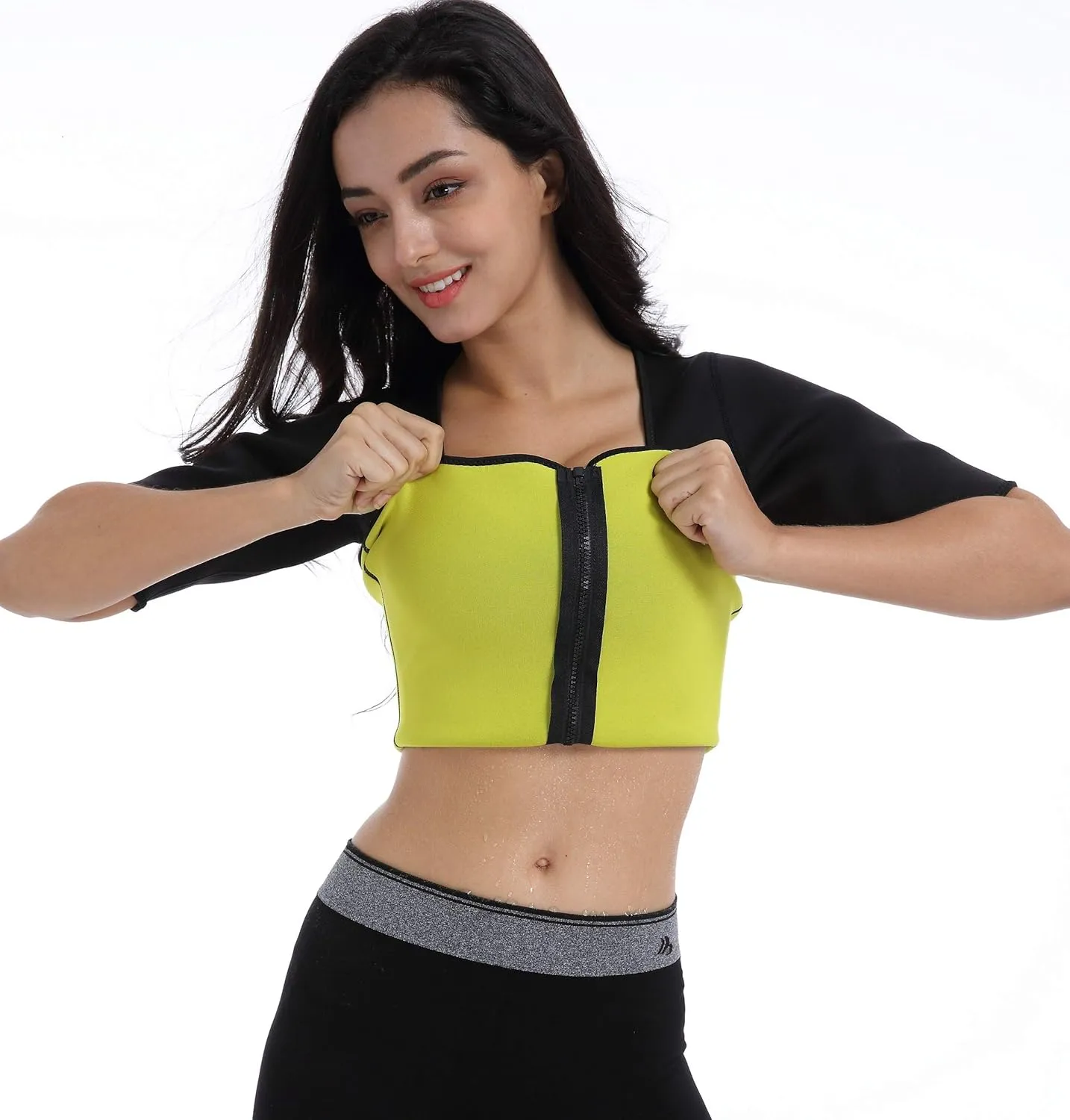 Vinmin Womens Hot Thermo Shaper T Shirt Neoprene Slimming Workout Sweat Body Sauna Suit Exercise Trainer for Weight Loss