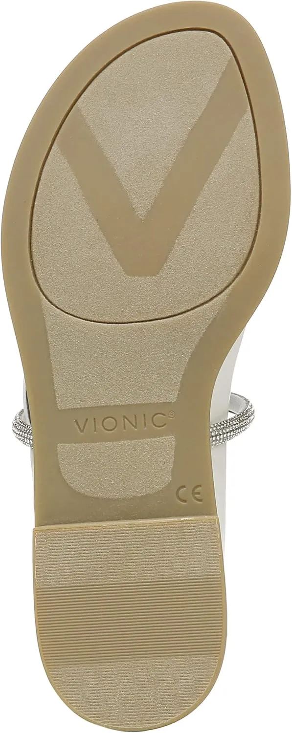 Vionic Women's Citrine Prism Flat Comfort Sandal- Supportive Slide Walking Sandals That Includes an Orthotic Insole and Cushioned Outsole for Arch Support, Medium and Wide Widths