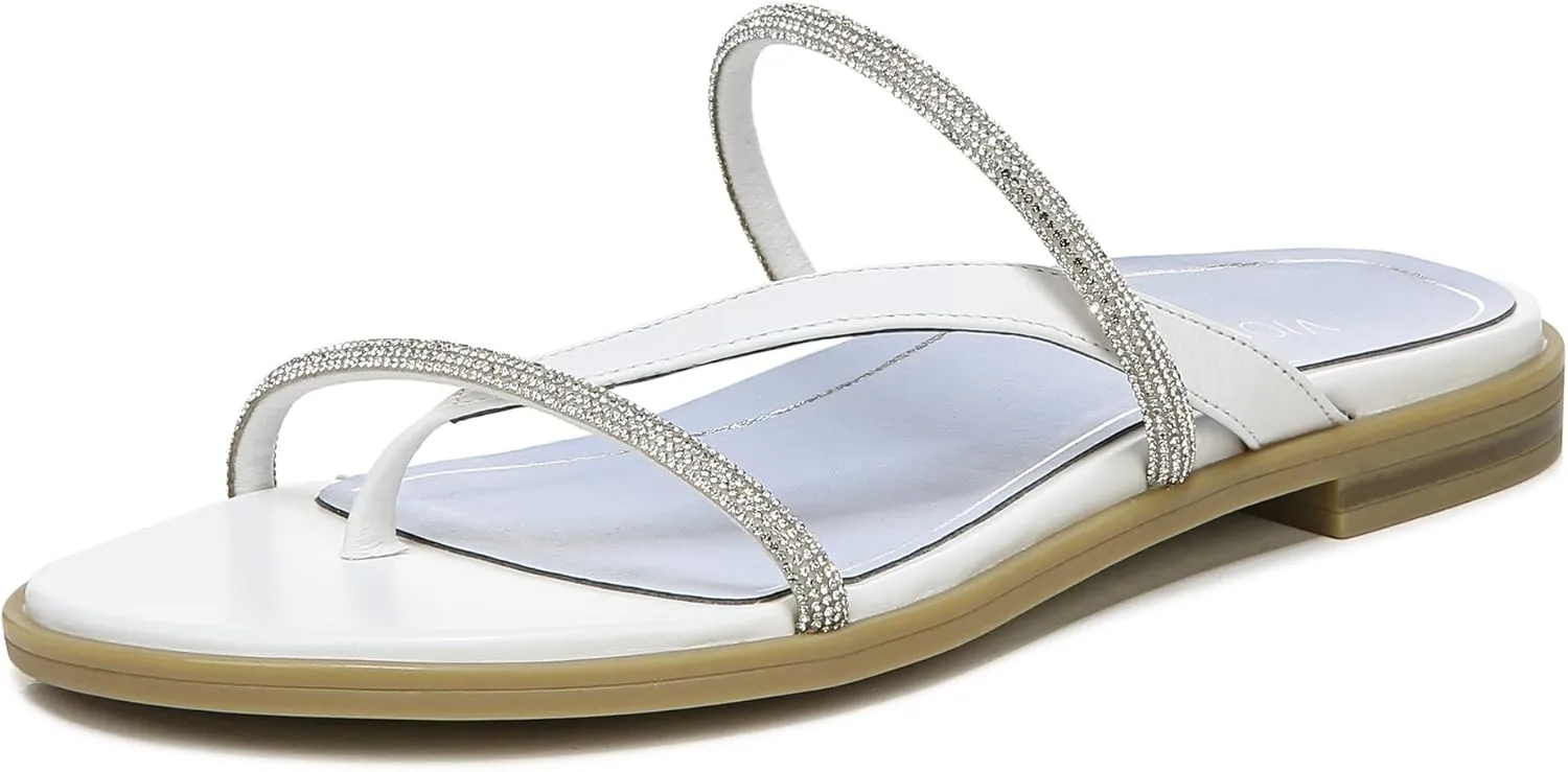 Vionic Women's Citrine Prism Flat Comfort Sandal- Supportive Slide Walking Sandals That Includes an Orthotic Insole and Cushioned Outsole for Arch Support, Medium and Wide Widths
