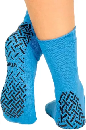 Vive Non-Slip Grip Socks (6 Pairs) - Slipper Socks for Women, Men - Anti-Slip Gripper Socks for Hospital, Yoga, Pilates