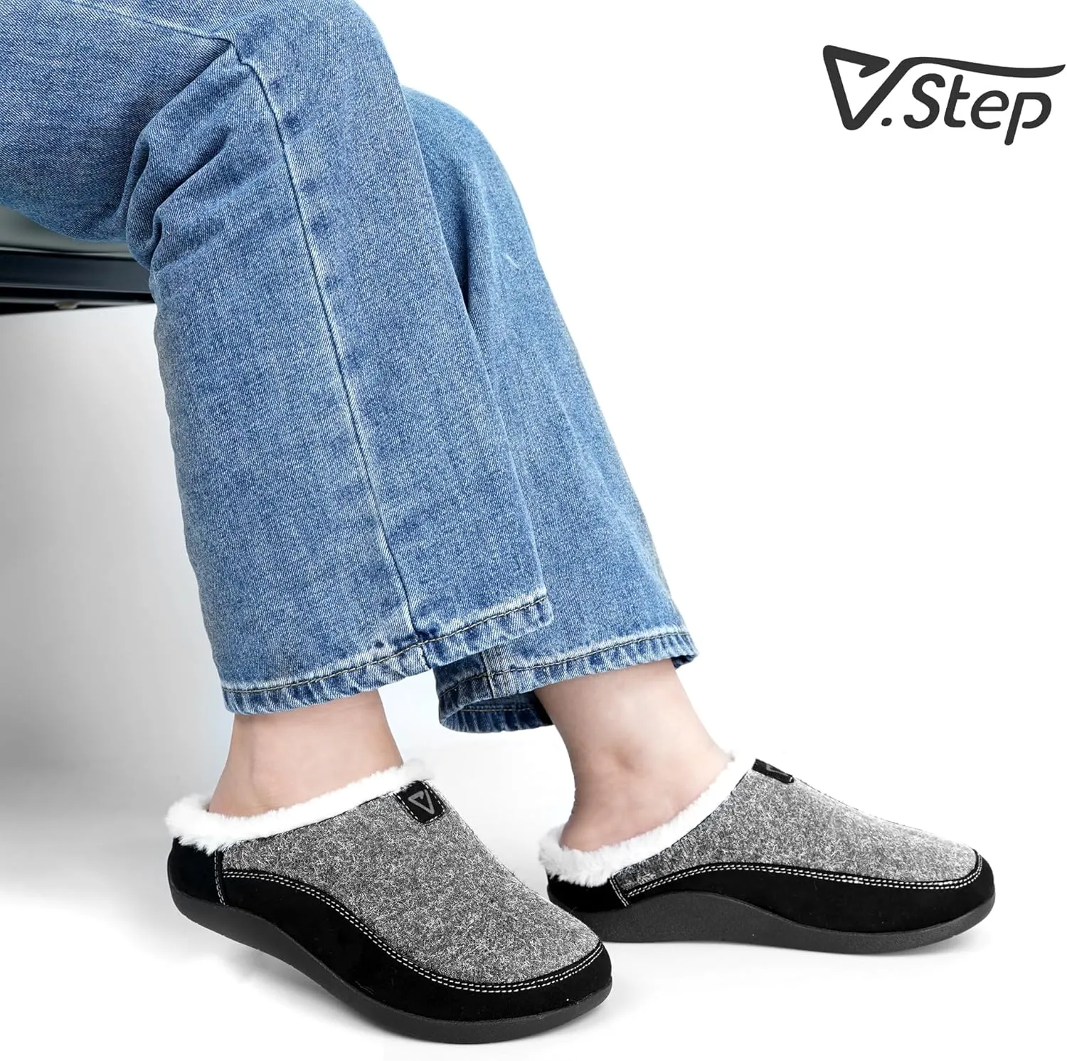 V.Step Orthopedic Slipper with Arch Support, Orthotic Slipper for Plantar Fasciitis Pain Relief, Men & Women Indoor/Outdoor Anti-Skid Shoe