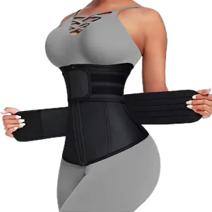 Waist Trainer Double Belt Corset Plus Size Cincher Trimmer Belt With Zip Body Shaper for Women