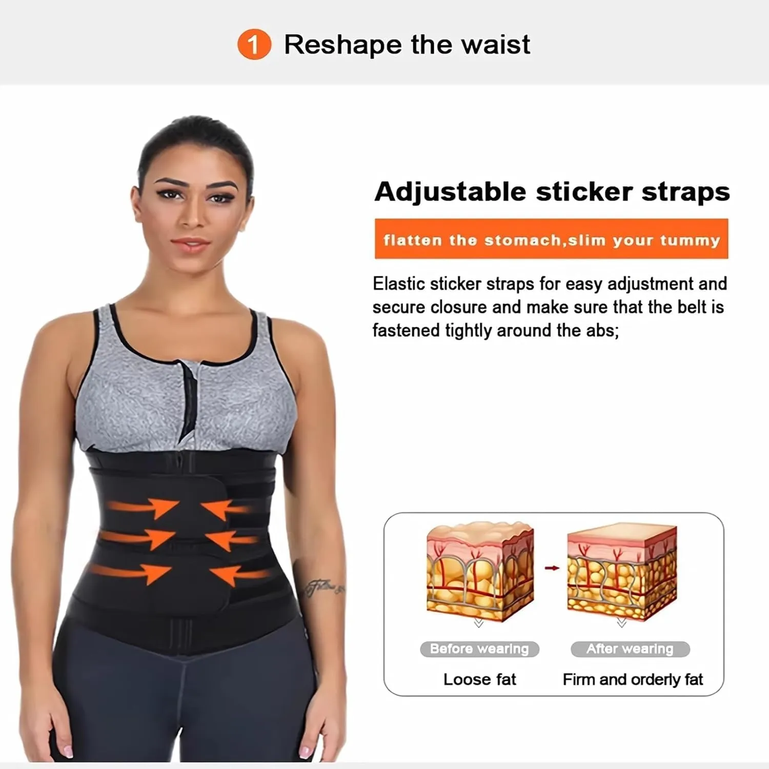 Waist Trainer Double Belt Corset Plus Size Cincher Trimmer Belt With Zip Body Shaper for Women